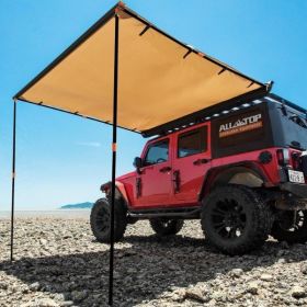 ALL-TOP Vehicle Awning 8.2'x8.2' Roof Rack Pull-Out Sun Shade UV50+, Weatherproof 4x4 Side Awning for Camping