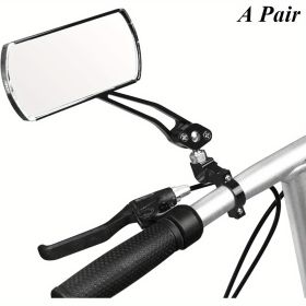 A Pair Bicycle Mirror, 360¬∞Rotation Back Rearview Mirror Handlebar Wide Angle Bike Mirror-Black