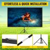 VEVOR Tripod Projector Screen with Stand 110inch 16:9 4K HD Projection Screen Stand Wrinkle-Free Height Adjustable Portable Screen for Projector Indoo