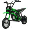 Aosom Electric Dirt Bike with Twist Grip Throttle, 24V 350W Off-Road Electric Motorcycle, Up to 15 MPH with Brake, Music Horn