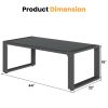 Coffee Table - Powder-Coated Aluminum and Glass Lightweight Table- Versatile Use- Rectangular - Gray