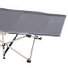 Outsunny Folding Camping Cot for Adults with Carry Bag, Side Pocket, Outdoor Portable Sleeping Bed for Travel, Camp, Vacation, 330 lbs. Capacity, Gray