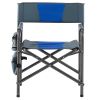 2-piece Padded Folding Outdoor Chair with Storage Pockets; Lightweight Oversized Directors Chair