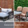 Direct Wicker Outdoor Patio 5-Piece Aluminum Sofa Set with Two Ottomans and Gray Cushions