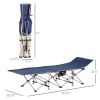 Outsunny Folding Camping Cot for Adults with Carry Bag, Side Pocket, Outdoor Portable Sleeping Bed for Travel, Camp, Vacation, 330 lbs. Capacity, Blue