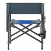 2-piece Padded Folding Outdoor Chair with Storage Pockets; Lightweight Oversized Directors Chair