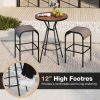 28 Inches Outdoor Bar Table with Wood-Like Tabletop for Backyard Garden