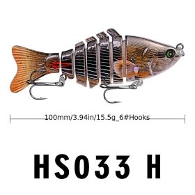 Hard Plastic 3D Bionic Eyes Freshwater Saltwater Bass Top Water Jointed Fish Lures (Color: Color H)