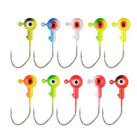 Round Painted Ball Head Jig Hooks (Quantity: 10pcs, Color: Color 3.5g)