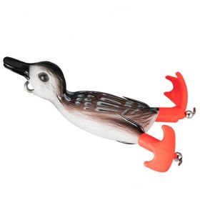 Soft Fishing Lure Duck Artificial Bait With Rotating Legs (Color: Brown)