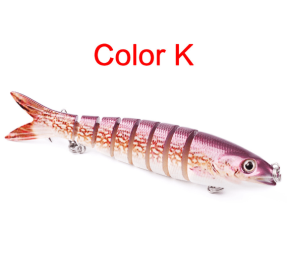 Pike Fishing Lures Artificial Multi Jointed Sections Hard Bait Trolling Pike Bass Walleye (Color: K)