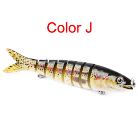 Pike Fishing Lures Artificial Multi Jointed Sections Hard Bait Trolling Pike Bass Walleye (Color: J)