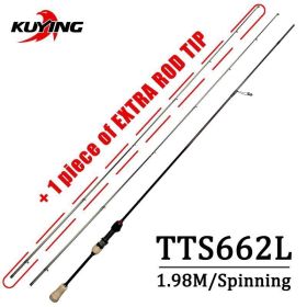 KUYING TETON   Super Ultra Soft Light Baitcasting Casting Spinning Lure Fishing Rod (Color: TTS662L COMBO)