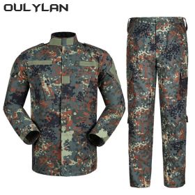 Oulylan Combat Uniform Camo Tactical Suit Men Special Forces Coat Pant Fishing Camouflage Militar Hunting Clothes (Color: yinde Digital, size: XL)