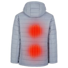 Helios - Puffed Style Heated Coat (Color: Silver Gray- Male, size: XXL)