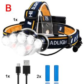 LED Headlamp 8000LM 8 Lighting Modes (Emitting Color: Option B)