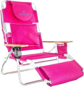 Ostrich Deluxe 3 in 1 Beach Chair with Face Opening (Color: Pink)