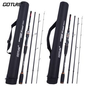 Goture Xceed Spinning Fishing Rod Carbon Fiber MH/M Power 1.98-3M Spinning Casting Lure Rods 4 Sections Travel Rod Carp Fishing (length: Spin-1.98m-MH(FUJI))