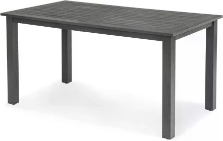 Outdoor Table with Round, Weather-Resistant Rectangle Patio Dining Table, 500LBS, Outdoor Tables (Color: Dark Gray)