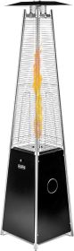 Delta X5 Pyramid Patio Heater, 40,000BTU Outdoor Patio Heater, Quartz Glass Tube Propane Heaters for Patio with Wheels, Triple Protection System (Color: Black, Form Factor: Tower)