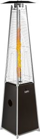 Delta X5 Pyramid Patio Heater, 40,000BTU Outdoor Patio Heater, Quartz Glass Tube Propane Heaters for Patio with Wheels, Triple Protection System (Form Factor: Tower, Color: Mocha)