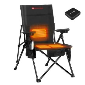 ANTARCTICA GEAR Heated Camping Chair with 12V 16000mAh Battery Pack (Color: Black)