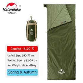 Naturehike Sleeping Bag Ultralight Cotton Sleeping Bag (Color: Green - 190x75 cm)