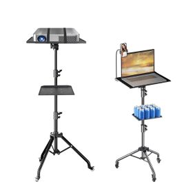 Projector Tripod Stand Laptop Tripod Adjustable Height 23 to 63&quot Standing Desk Outdoor Computer Desk Stand for Studio (Color: with wheels)