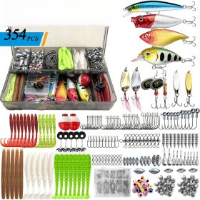 Fishing Soft bait set,  280Pcs/354Pcs   Includes Tackle Box (Quantity: 354)