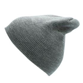 D- Street Acrylic Beanie Hat (Color: GRAY)