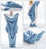 Shark Blanket Hoodie Onesie for Adults and Kids, Cozy Flannel Shark Costume Shark Sleeping Bag