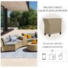 [VIDEO provided] 6 - Person Fan-shaped Rattan Suit Combination with Cushions and Table,Suitable for Garden