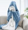 Shark Blanket Hoodie Onesie for Adults and Kids, Cozy Flannel Shark Costume Shark Sleeping Bag