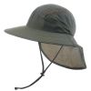 Wide Brim Sun Screen Hat With Neck Flap