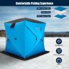 Portable 2 Person Ice Shanty with Insulated Cotton Padded Walls