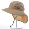 Wide Brim Sun Screen Hat With Neck Flap